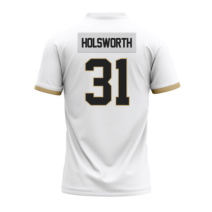 Purdue - NCAA Football : Carter Holsworth - White Premium Football Jersey-1