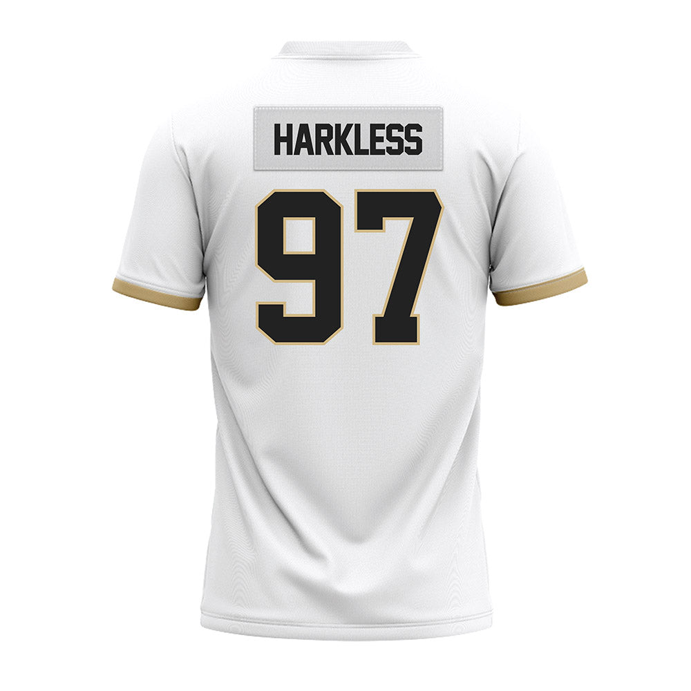 Purdue - NCAA Football : Jamarrion Harkless - White Premium Football Jersey