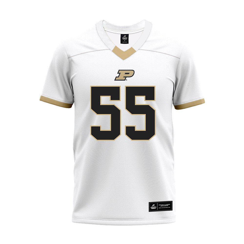 Purdue - NCAA Football : Marc Nave Jr. - White Premium Football Jersey-0