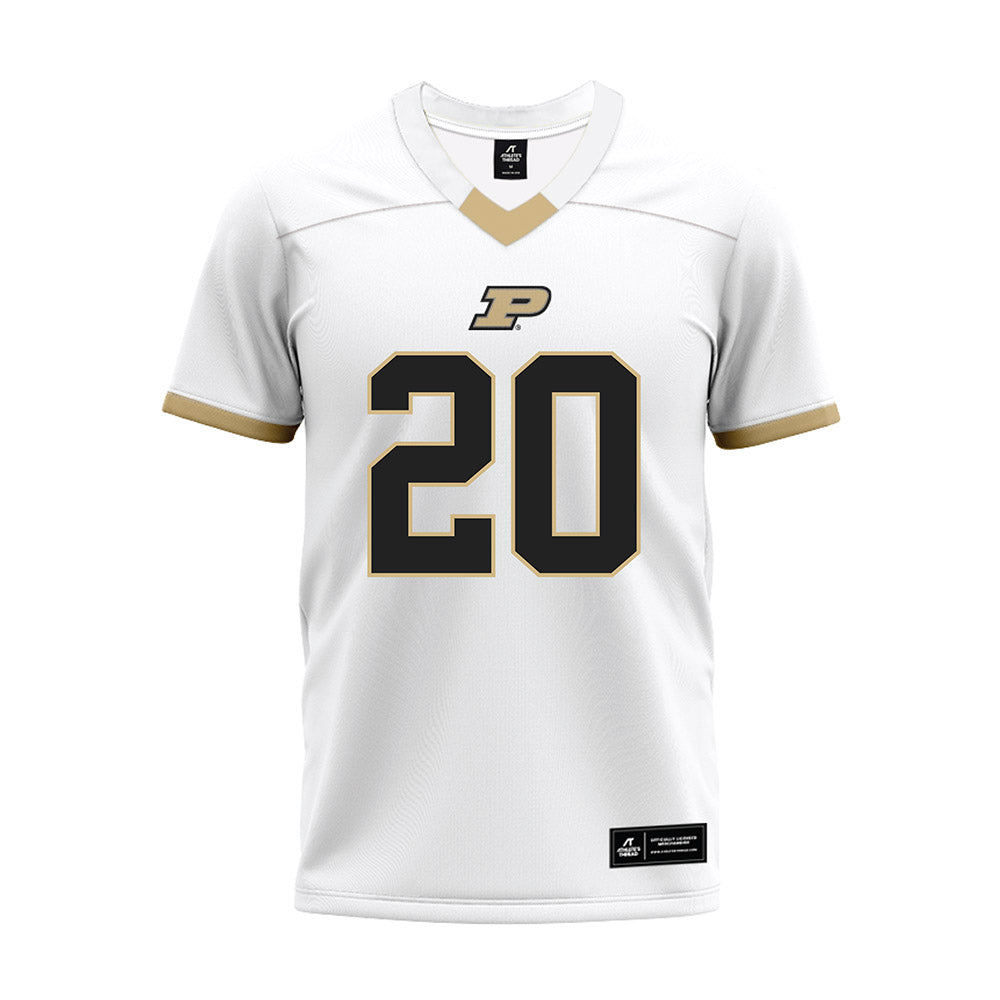 Purdue - NCAA Football : Carson Kitchel - White Premium Football Jersey