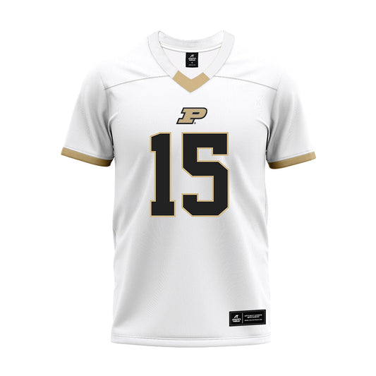 Purdue - NCAA Football : Will Heldt - White Premium Football Jersey