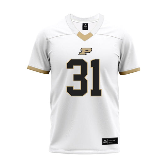 Purdue - NCAA Football : Finn Goodman - White Premium Football Jersey-0