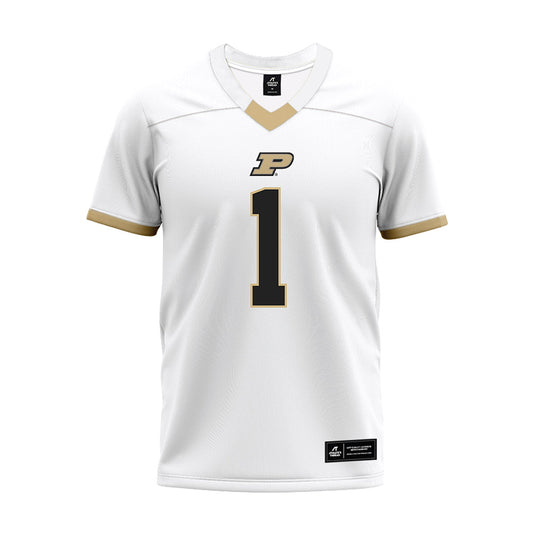 Purdue - NCAA Football : Markevious Brown - White Premium Football Jersey