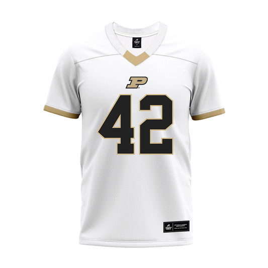 Purdue - NCAA Football : Cooper Kitchel - White Premium Football Jersey