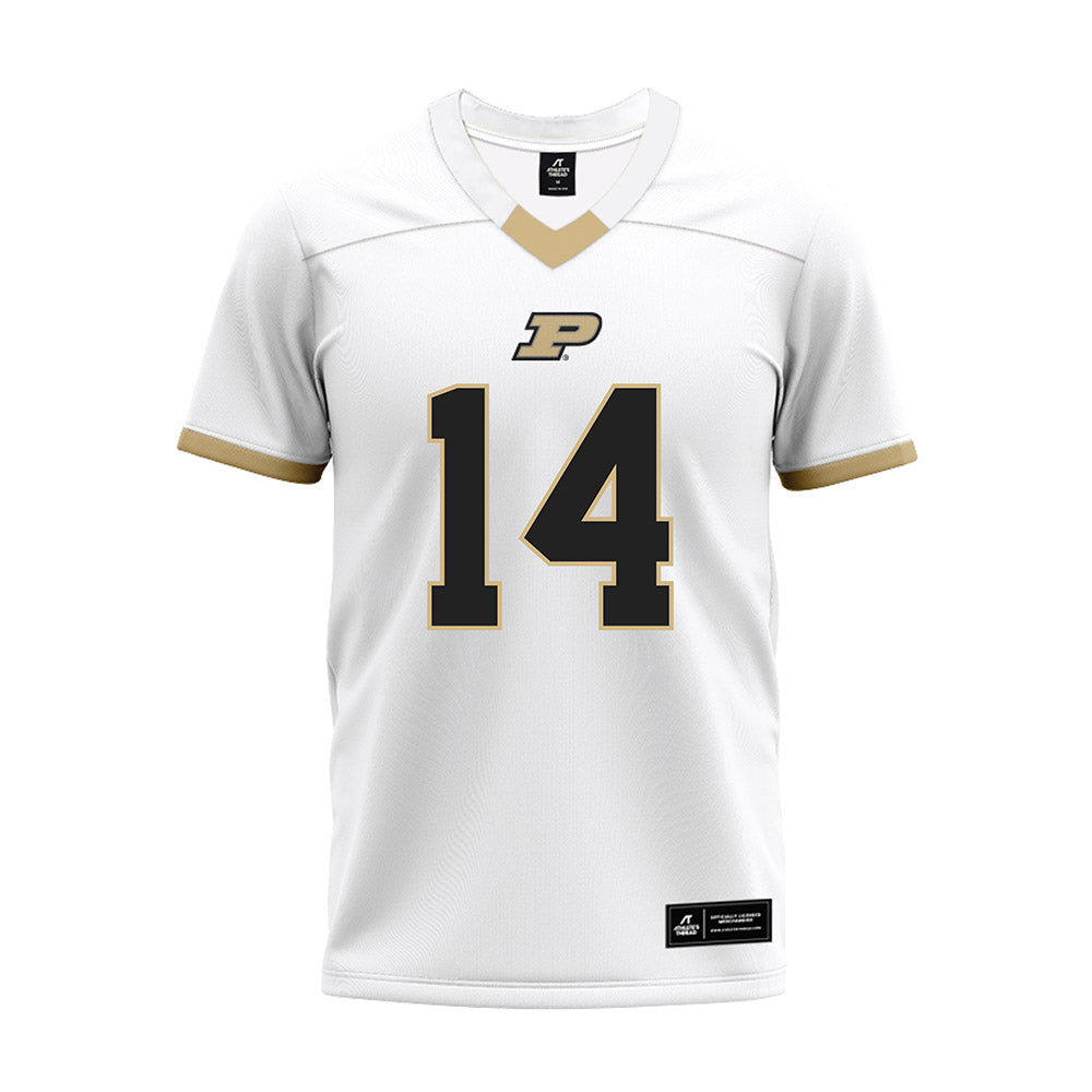 Purdue - NCAA Football : Jacob Wilson - White Premium Football Jersey