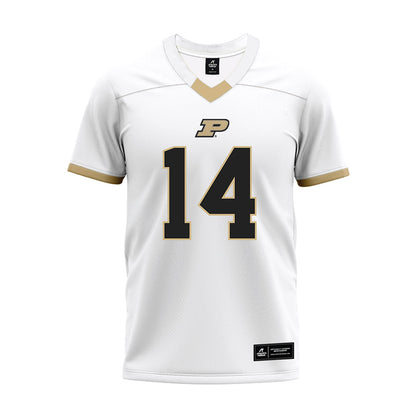 Purdue - NCAA Football : Jacob Wilson - White Premium Football Jersey