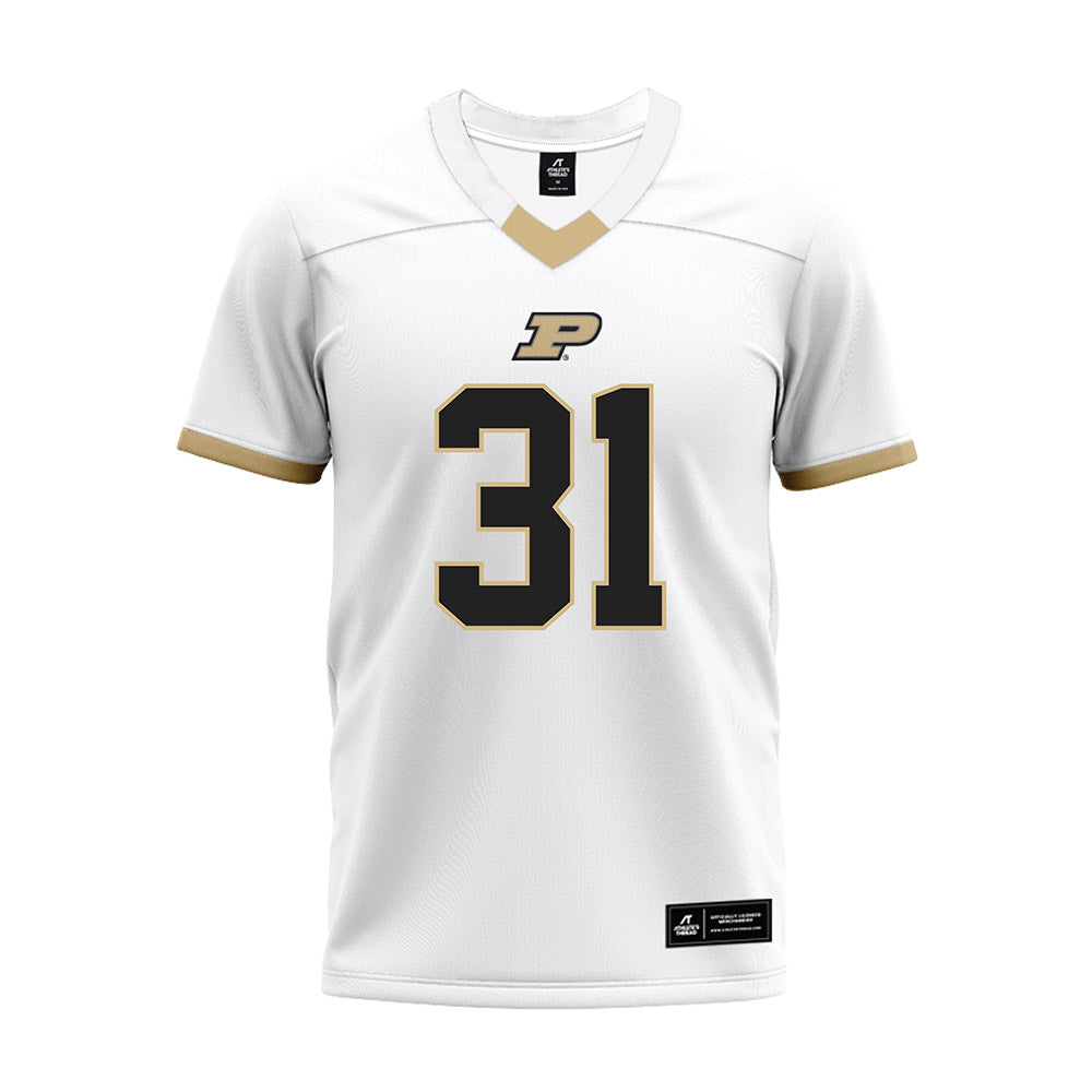 Purdue - NCAA Football : Carter Holsworth - White Premium Football Jersey-0