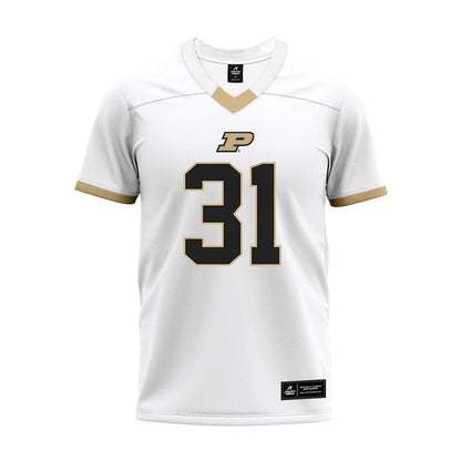 Purdue - NCAA Football : Carter Holsworth - White Premium Football Jersey-0