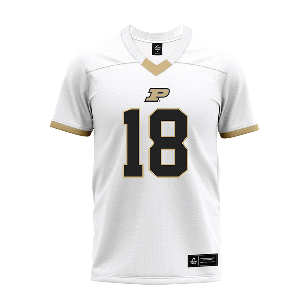 Purdue - NCAA Football : Demeco Kennedy - White Premium Football Jersey