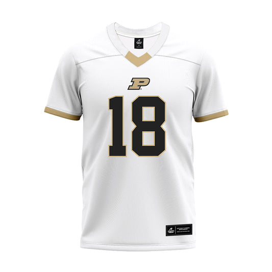 Purdue - NCAA Football : Demeco Kennedy - White Premium Football Jersey