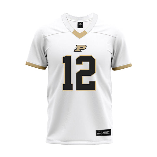 Purdue - NCAA Football : Tarrion Grant - White Premium Football Jersey