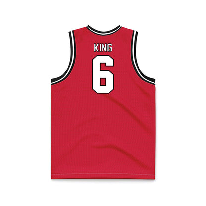 Youngstown State - NCAA Men's Basketball : Drew King - Red Basketball Jersey-1