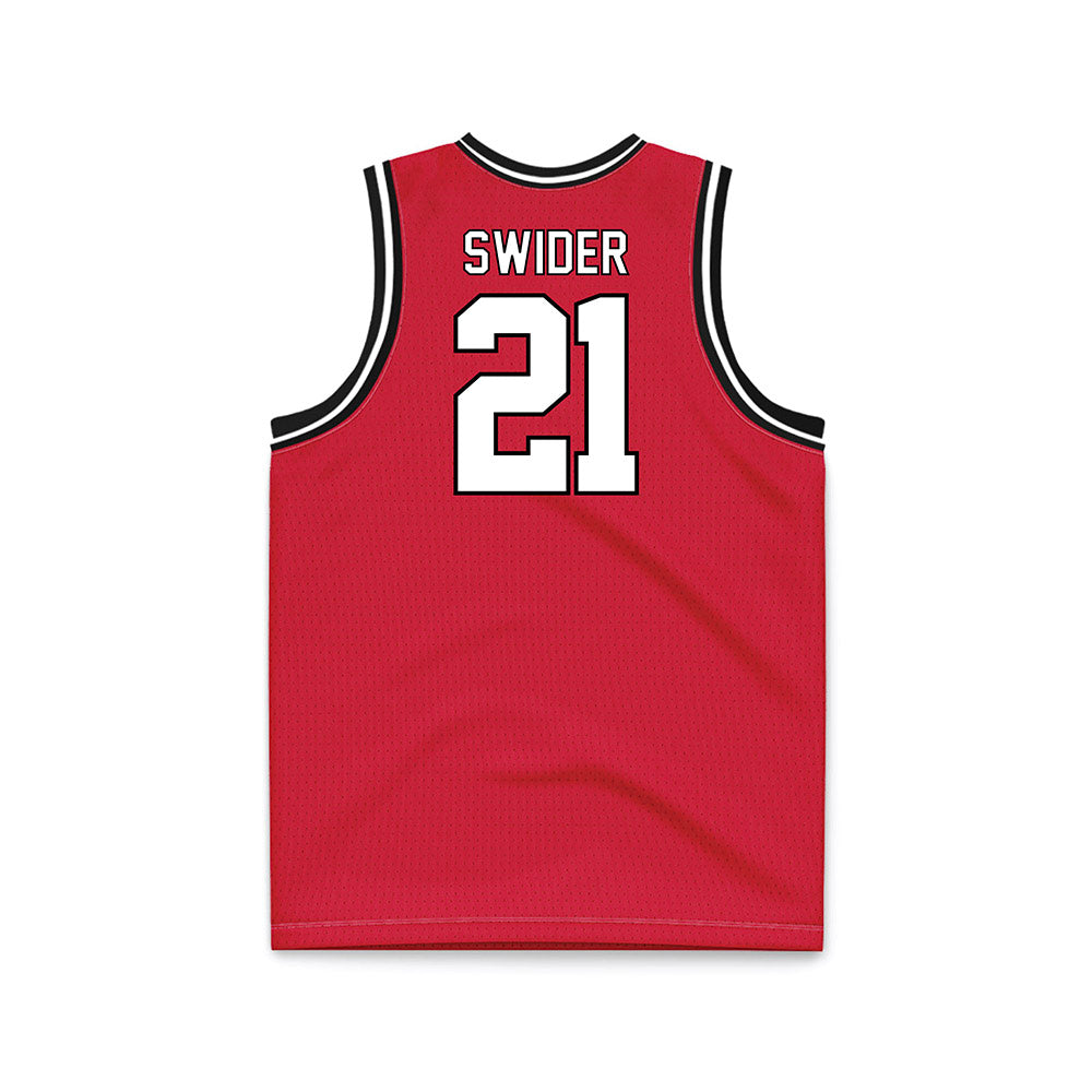 Youngstown State - NCAA Men's Basketball : Connor Swider - Red Basketball Jersey-1