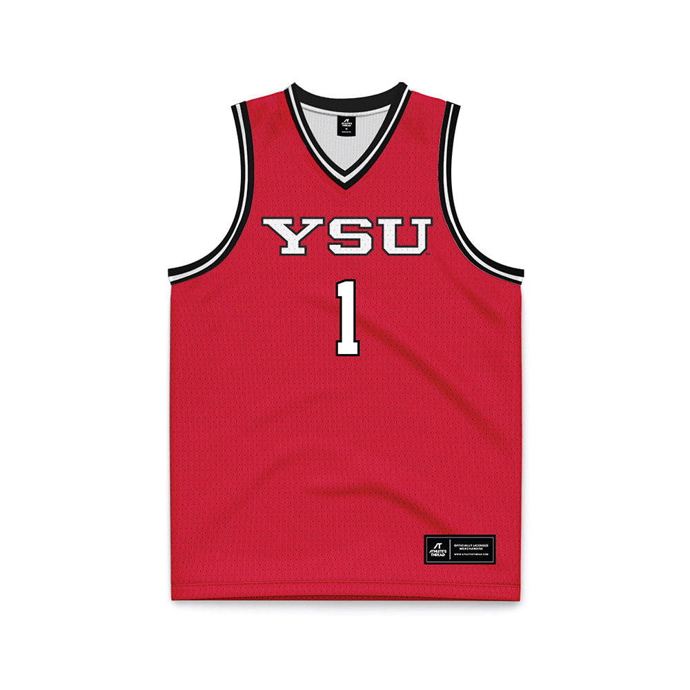 Youngstown State - NCAA Men's Basketball : Cam Polak - Red Basketball Jersey-0