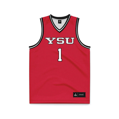 Youngstown State - NCAA Men's Basketball : Cam Polak - Red Basketball Jersey-0