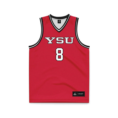 Youngstown State - NCAA Men's Basketball : Jaiden Haynes - Red Basketball Jersey-0