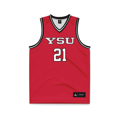 Youngstown State - NCAA Men's Basketball : Connor Swider - Red Basketball Jersey-0