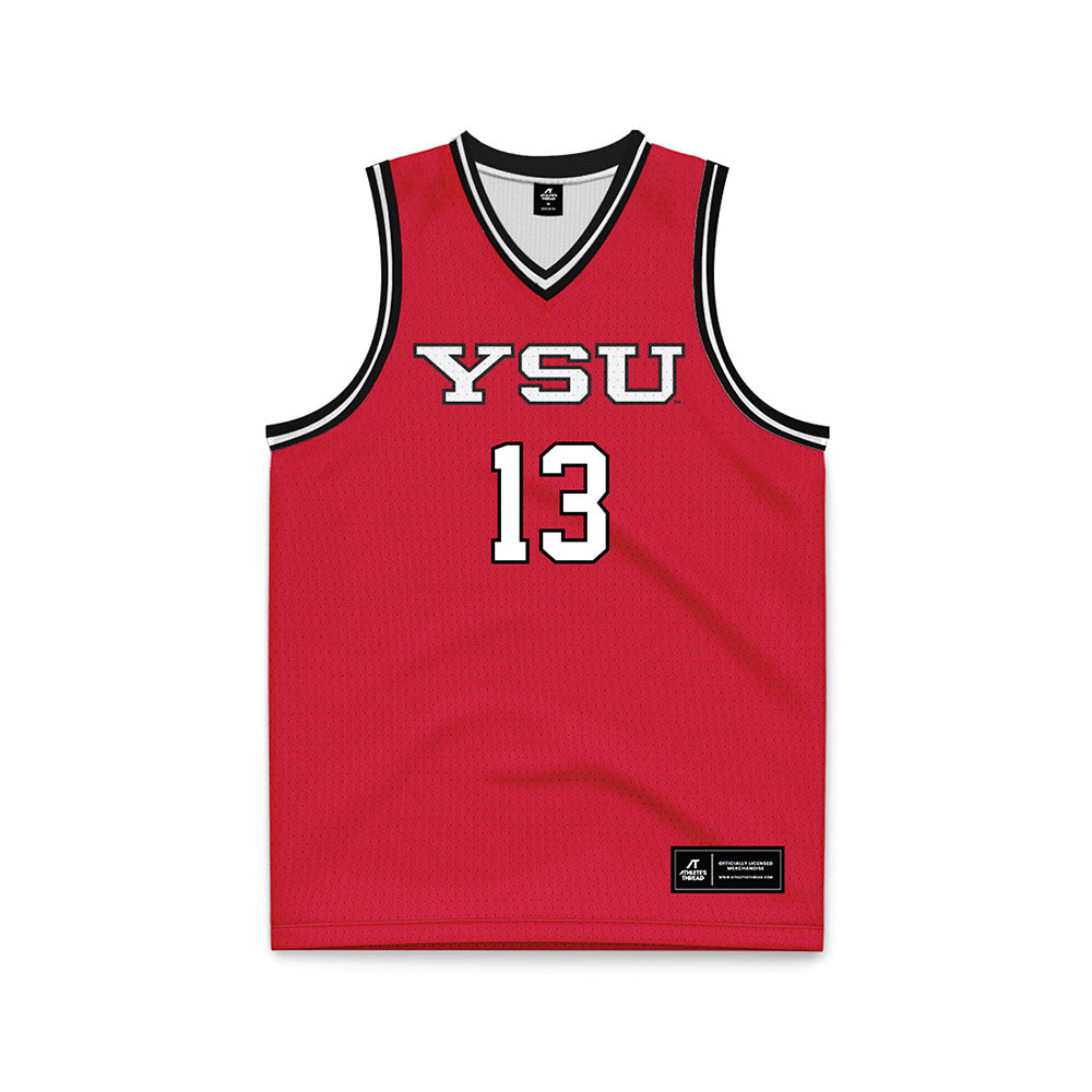 Youngstown State - NCAA Men's Basketball : Markus Navarra - Red Basketball Jersey-0