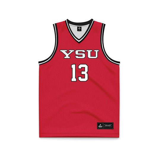 Youngstown State - NCAA Men's Basketball : Markus Navarra - Red Basketball Jersey-0