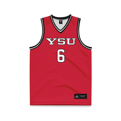 Youngstown State - NCAA Men's Basketball : Drew King - Red Basketball Jersey-0