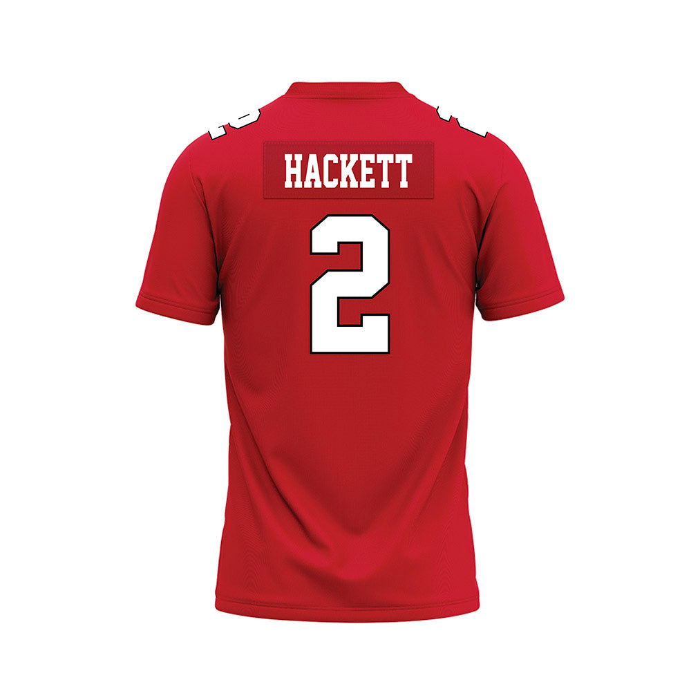 Youngstown State - NCAA Football : Isaiah Hackett - Red Premium Football Jersey-1