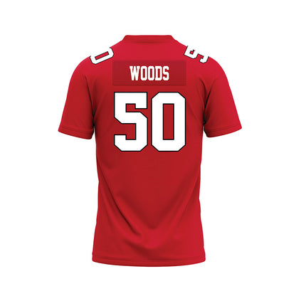 Youngstown State - NCAA Football : Grant Woods - Red Premium Football Jersey-1