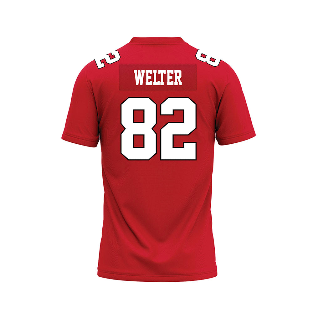 Youngstown State - NCAA Football : Max Welter - Red Premium Football Jersey-1