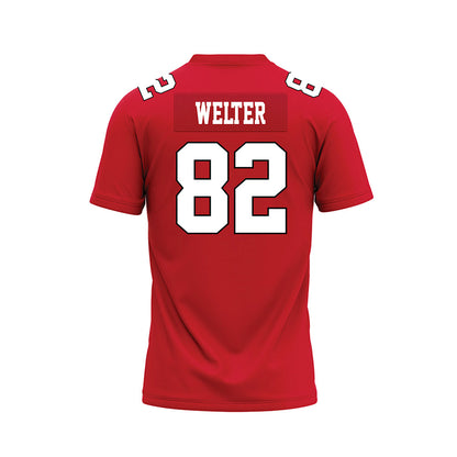 Youngstown State - NCAA Football : Max Welter - Red Premium Football Jersey-1