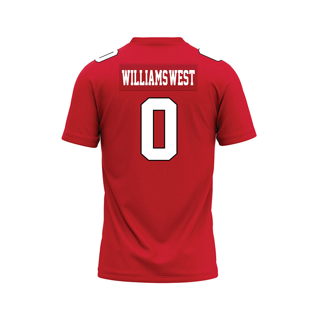 Youngstown State - NCAA Football : Jussiah Williams-West - Red Premium Football Jersey-1