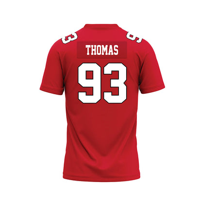 Youngstown State - NCAA Football : Justin Thomas - Red Premium Football Jersey-1