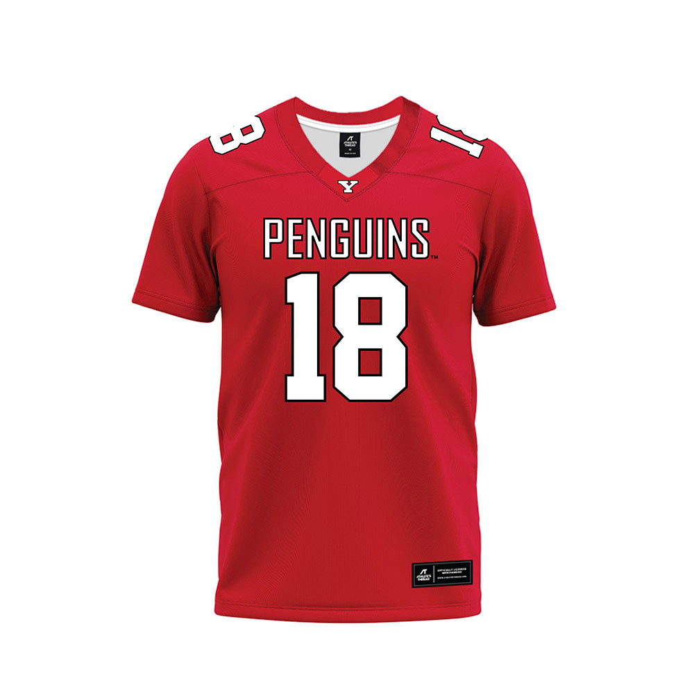 Youngstown State - NCAA Football : Cole Parvin - Red Premium Football Jersey-0