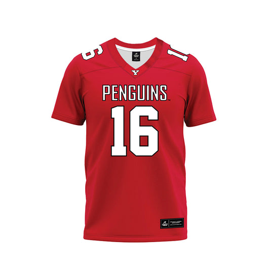 Youngstown State - NCAA Football : Darius Clements - Red Premium Football Jersey-0