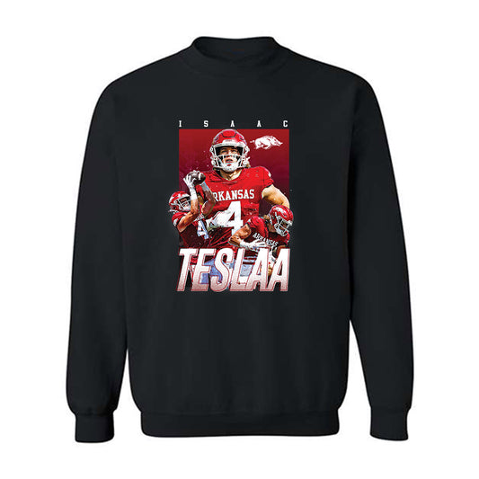 Arkansas - NCAA Football : Isaac TeSlaa - Crewneck Sweatshirt Player Collage