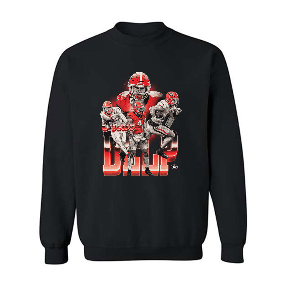 Georgia - NCAA Football : Oscar Delp - Player Collage Crewneck Sweatshirt-0