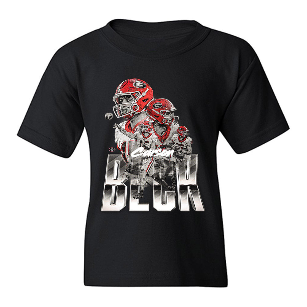 Georgia - NCAA Football : Carson Beck - Player Collage Youth T-Shirt-0