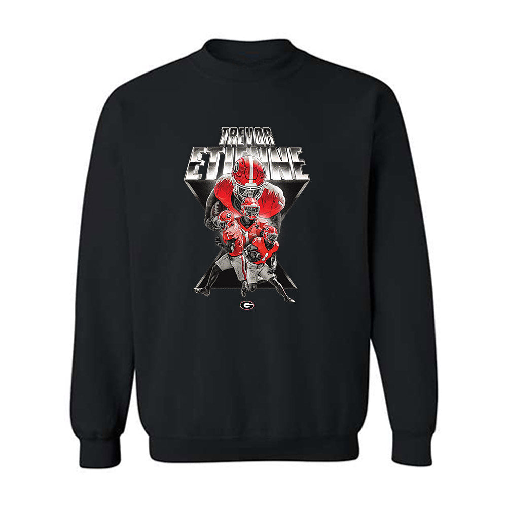 Georgia - NCAA Football : Trevor Etienne - Player Collage Crewneck Sweatshirt-0