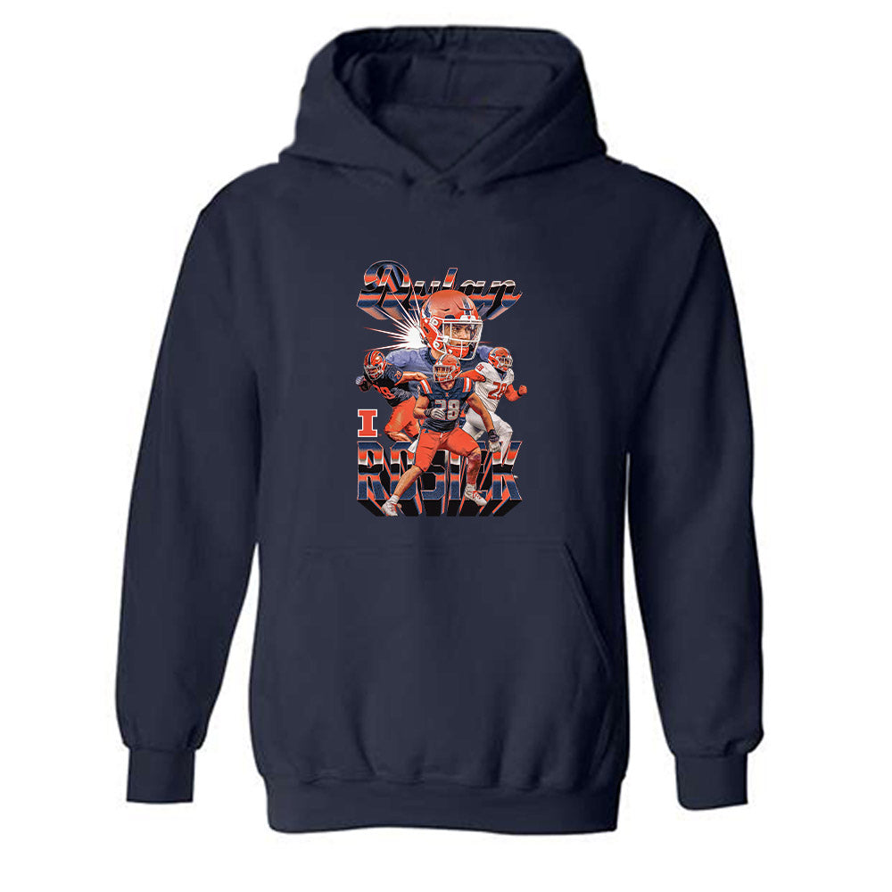 Illinois - NCAA Football : Dylan Rosiek - Player Collage Hooded Sweatshirt