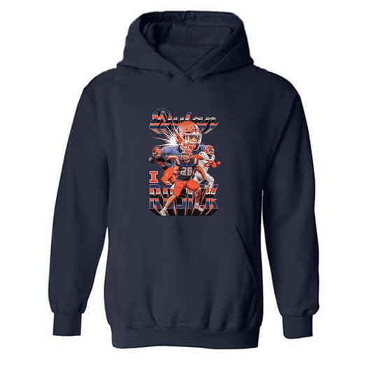 Illinois - NCAA Football : Dylan Rosiek - Player Collage Hooded Sweatshirt