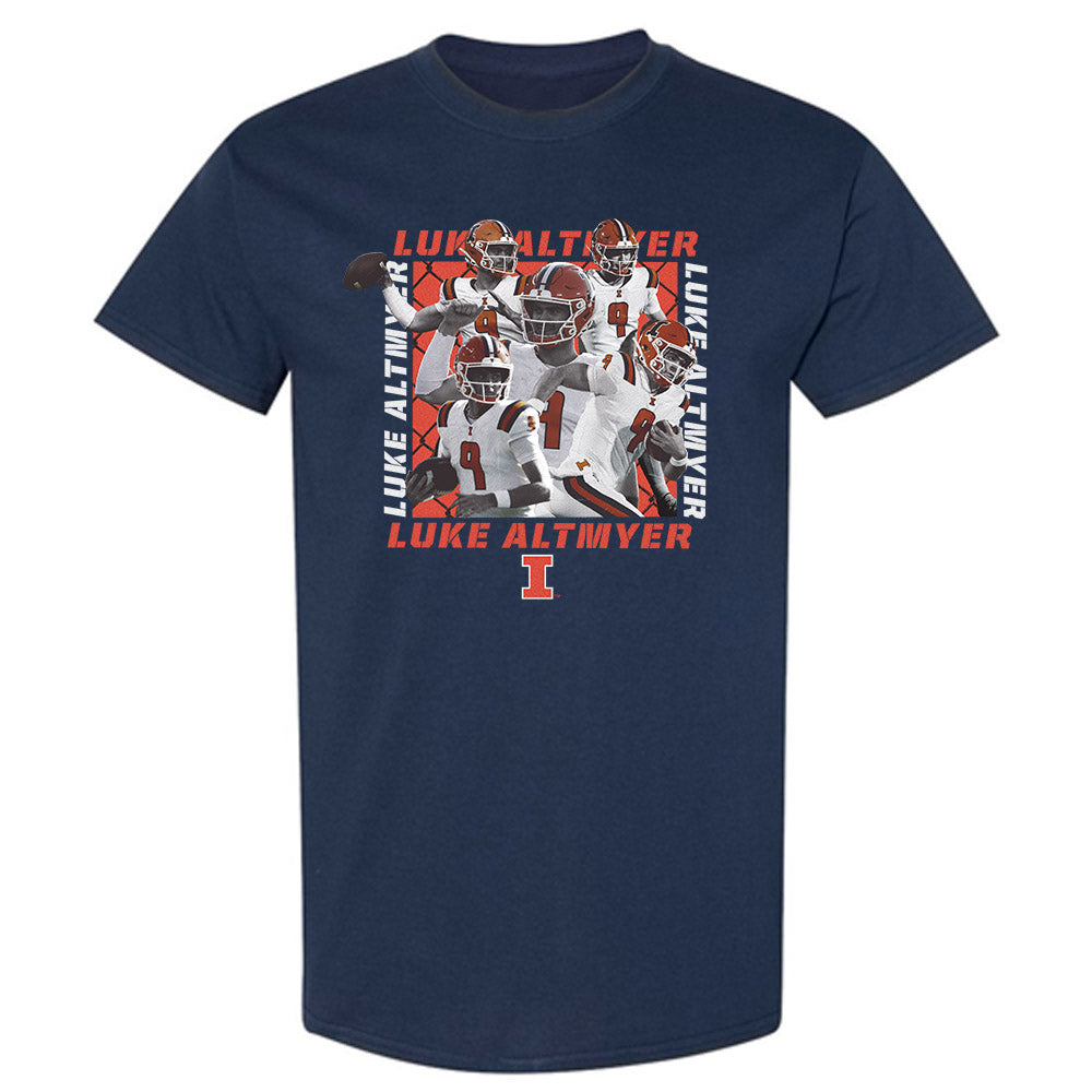 Illinois - NCAA Football : Luke Altmyer - T-Shirt Player Collage