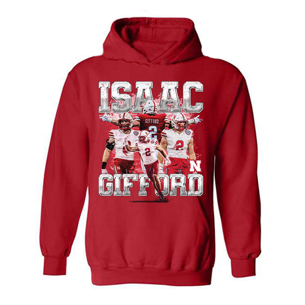 Nebraska - NCAA Football : Isaac Gifford - Hooded Sweatshirt Player Collage