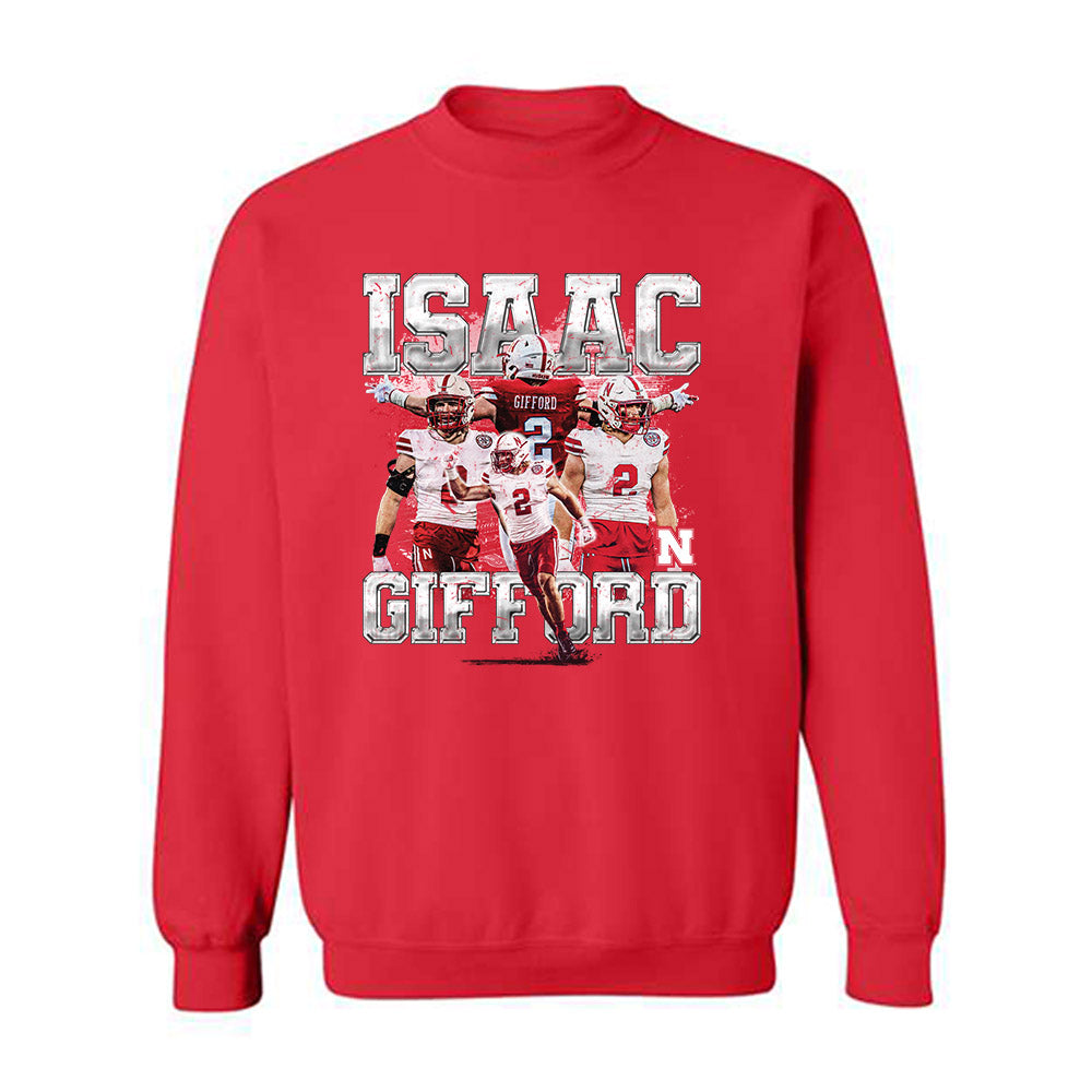 Nebraska - NCAA Football : Isaac Gifford - Crewneck Sweatshirt Player Collage