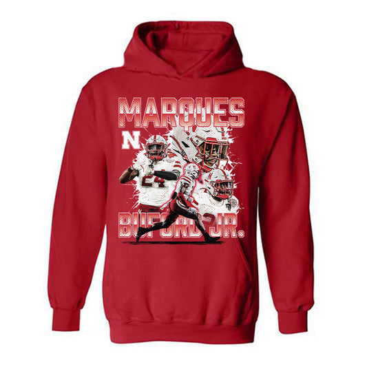 Nebraska - NCAA Football : Marques Buford Jr - Hooded Sweatshirt Player Collage