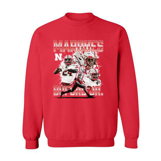 Nebraska - NCAA Football : Marques Buford Jr - Crewneck Sweatshirt Player Collage