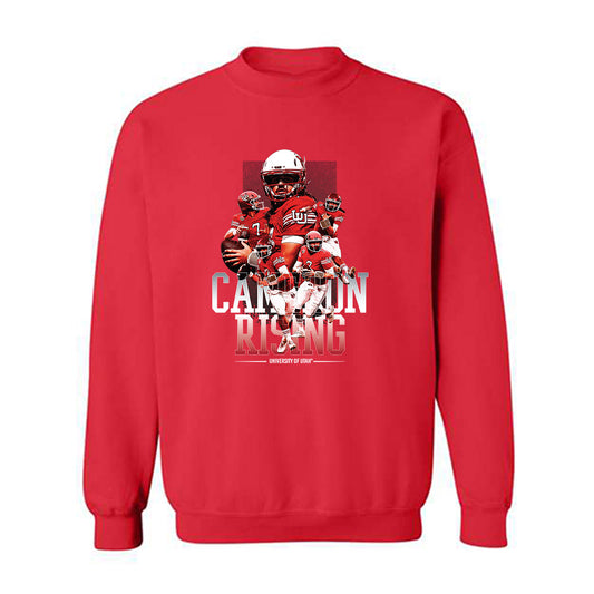 Utah - NCAA Football : Cameron Rising - Crewneck Sweatshirt Player Collage