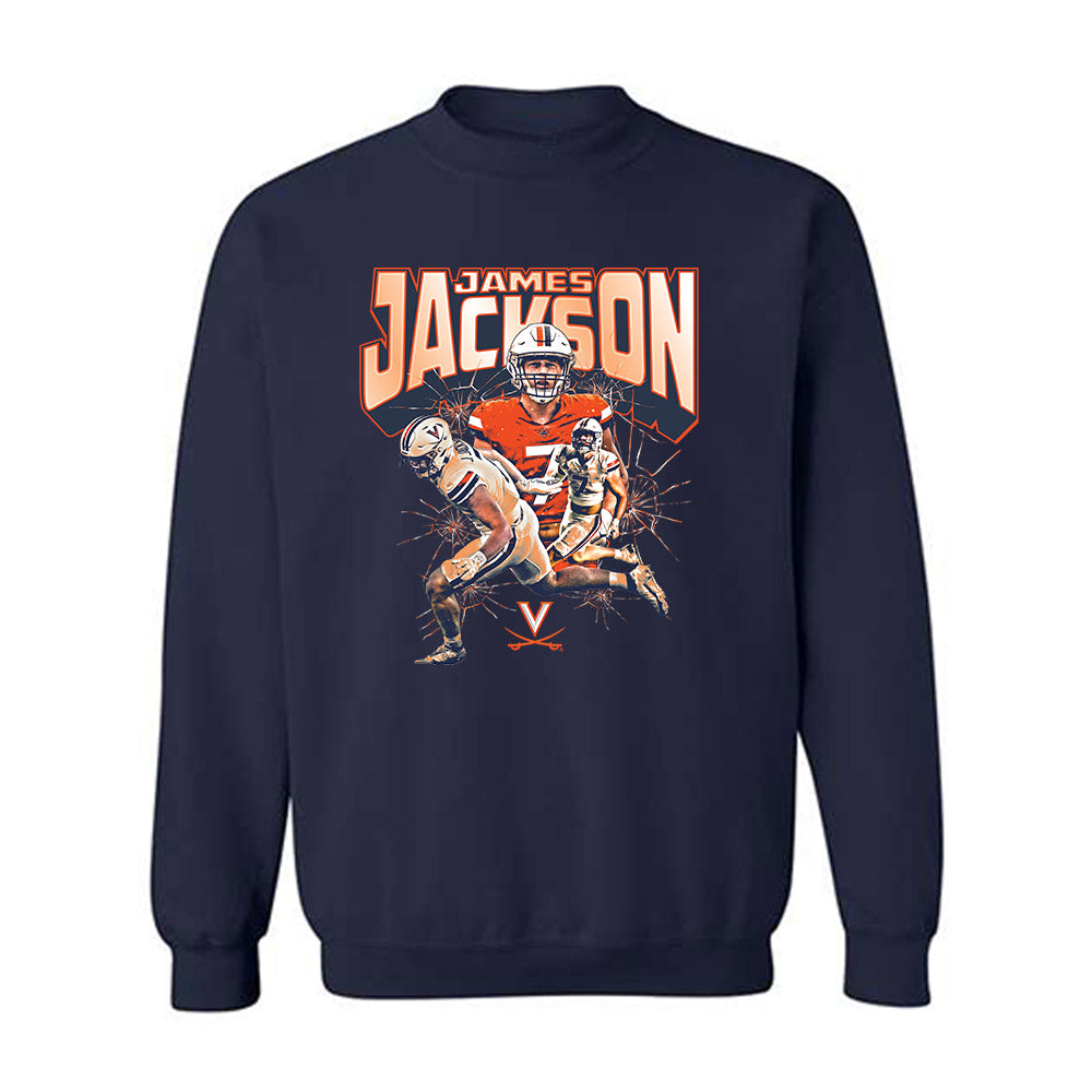 Virginia - NCAA Football : James Jackson - Player Collage Crewneck Sweatshirt