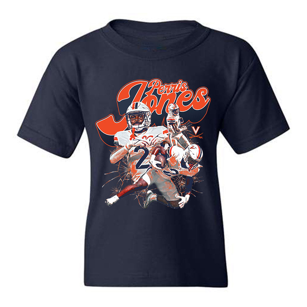 Virginia - NCAA Football : Perris Jones - Player Collage Youth T-Shirt