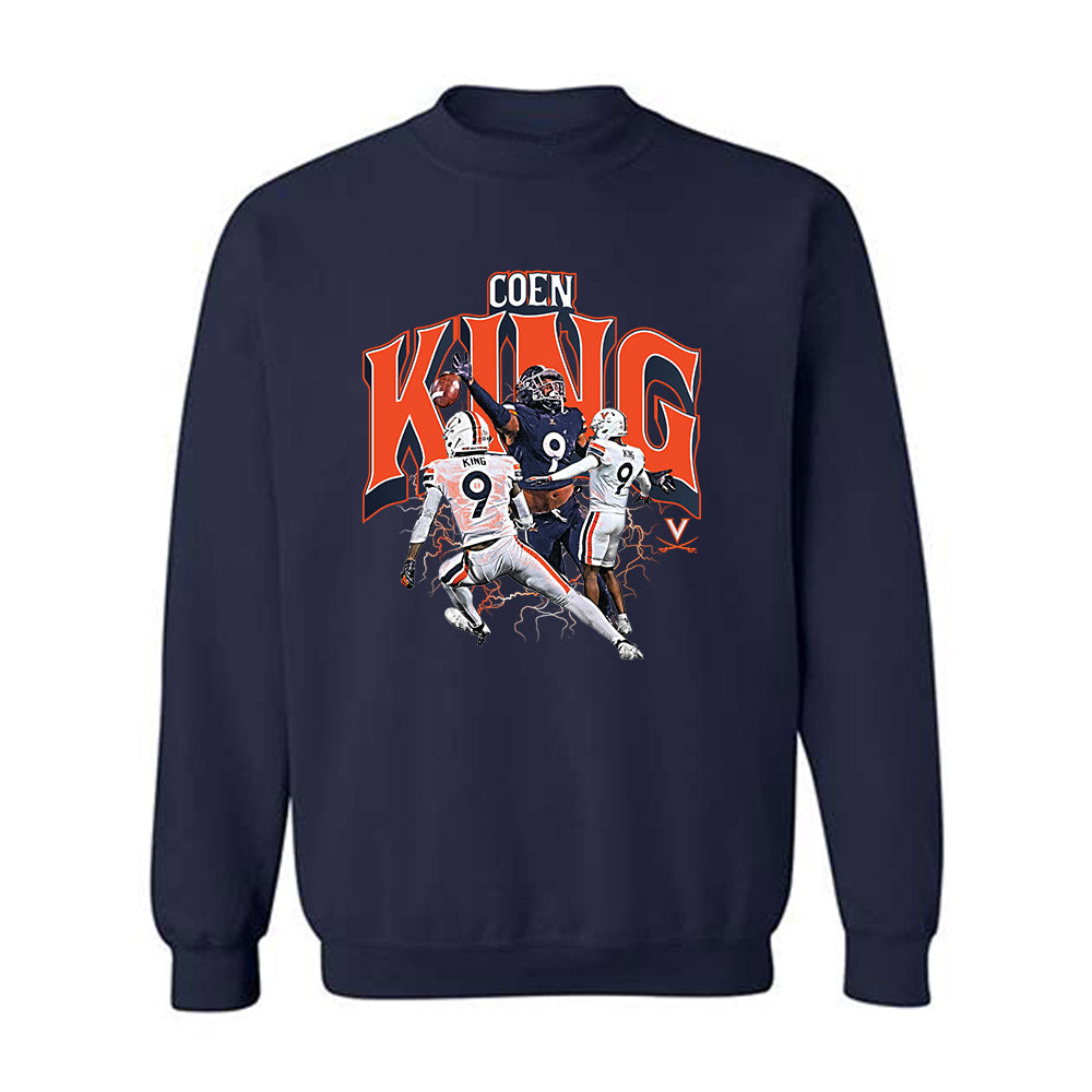 Virginia - NCAA Football : Coen King - Crewneck Sweatshirt Player Collage