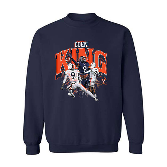 Virginia - NCAA Football : Coen King - Crewneck Sweatshirt Player Collage