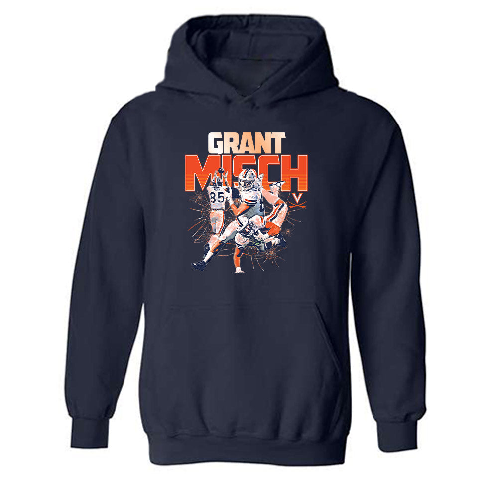 Virginia - NCAA Football : Grant Misch - Player Collage Hooded Sweatshirt