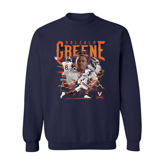 Virginia - NCAA Football : Malcolm Greene - Player Collage Crewneck Sweatshirt